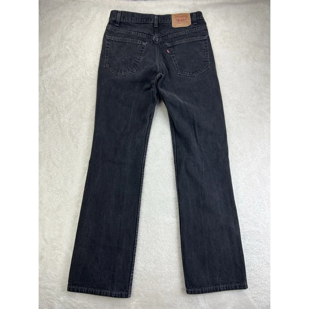 Vintage Levis 517 Bootcut Black Made in USA Denim Jeans 32x33 (Tag 34x34)